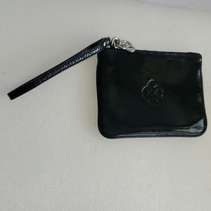 Stella & Dot Soho Black Wristlet Silver Tone Hardware